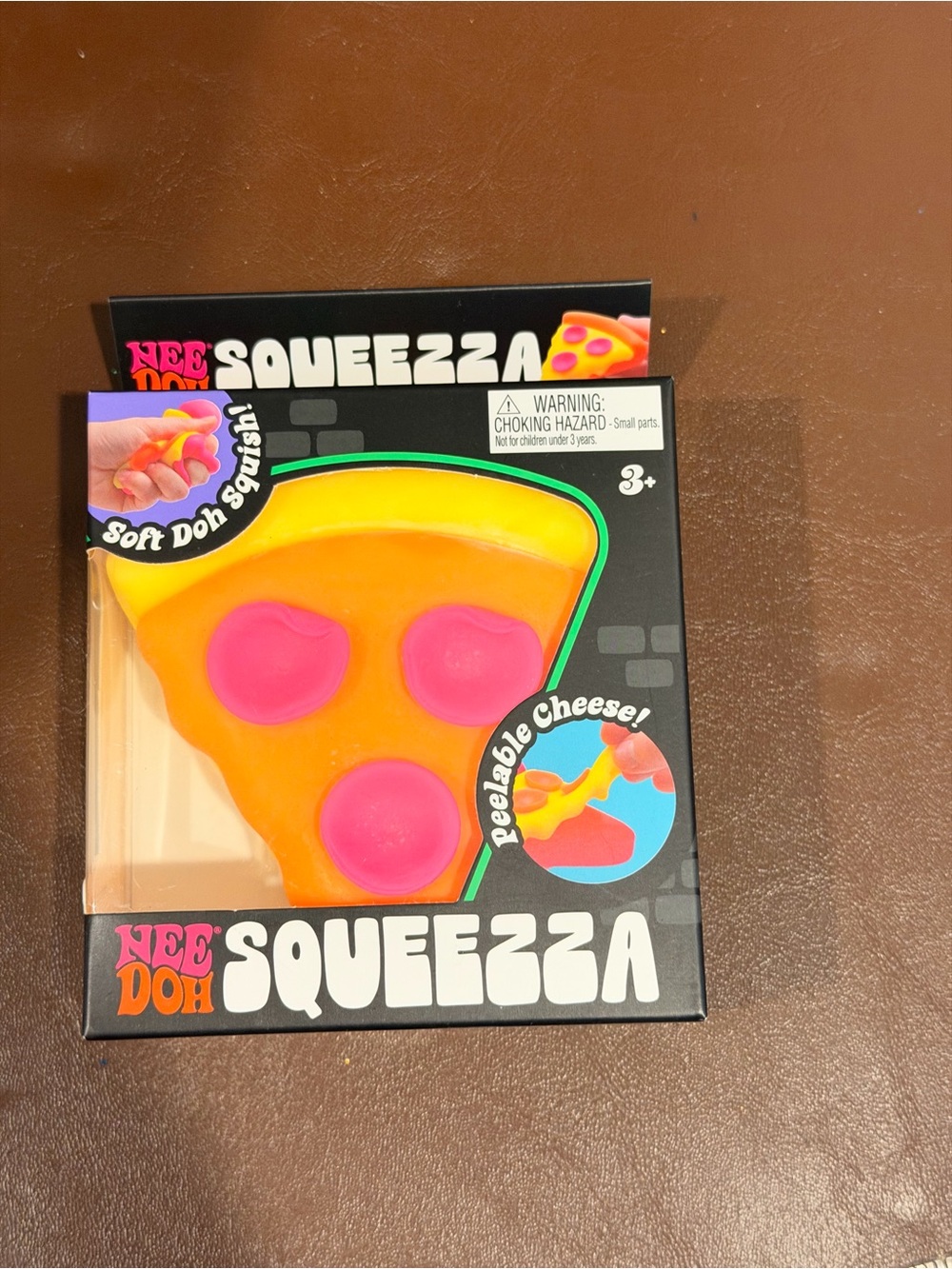 Nee Doh Squeezzza Orange & Pink Pizza Slice Soft Dough Toy